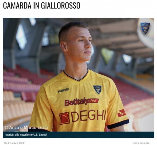 莱切在热身赛中1-3不敌阿联酋国度队，米兰小将卡马达相接3场破门