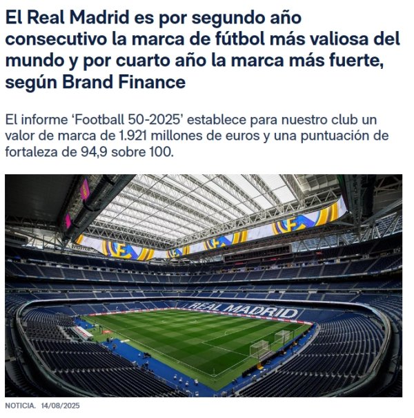 19.21亿欧创记录！官方：皇马衔接第2年景为寰球最具价值足球品牌