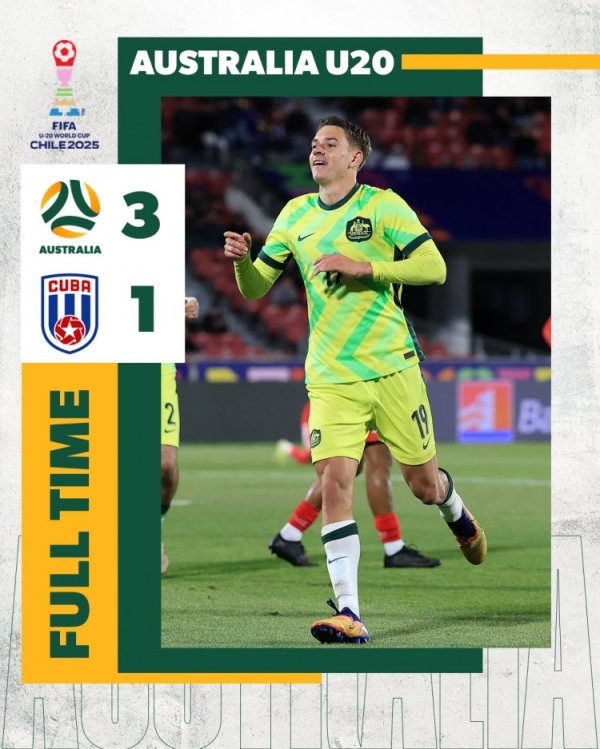 世青赛澳大利亚3-1顺服古巴，排行小组第三位⚽古巴垫底出局