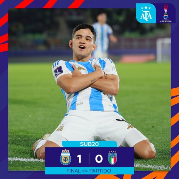 世青赛阿根廷1-0打败意大利，三战全胜小组头名晋级16强