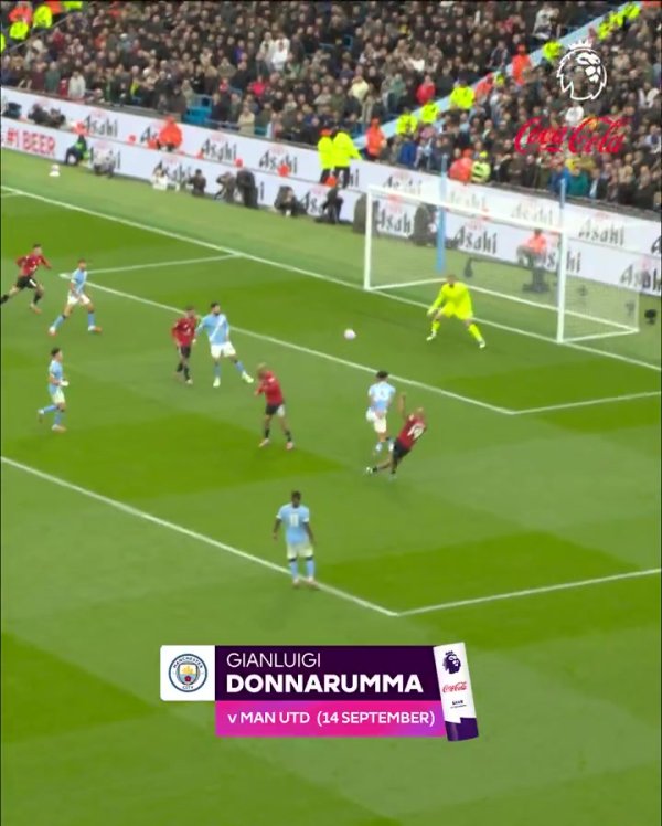 首秀献神扑，多纳鲁马曼市德比扑姆伯莫射门当选英超9月最好扑救