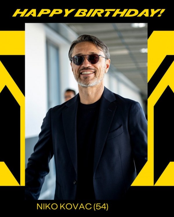 多特官方祝主帅科瓦奇54岁诞辰中意，合手教球队战绩21胜7平6负