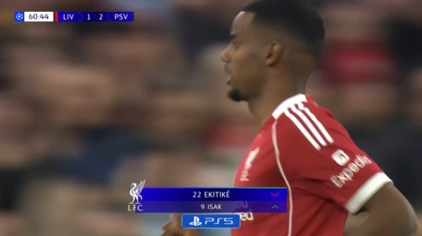 会有蜕变吗？埃基蒂克受伤无法坚抓，利物浦第61分钟换上伊萨克